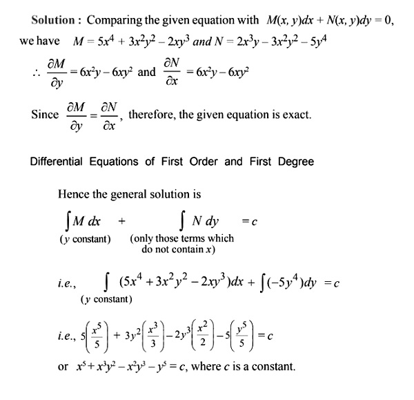 Show That The Equation 5x4 3x2y2 2xy3 Dx 2x3y 3xy2 5y4 Dy 0 Is An Exact Differential Equation Find Its Solution Mathematics 2 Question Answer Collection